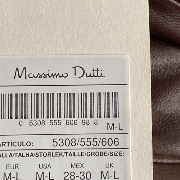 NWT. Massimo Dutti Limited Edition Brown Nappa Leather Top. Size M-L. - Picture 9 of 11